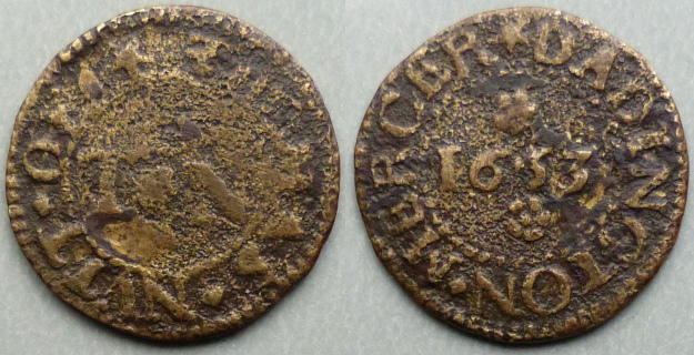 Deddington, Thomas Nutt 1653 farthing N----